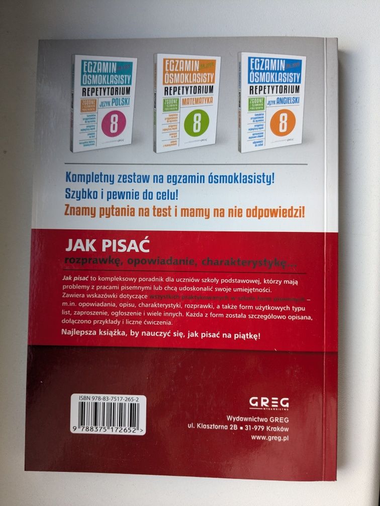 ,,Jak pisać rozprawkę, opowiadanie, charakterystykę..." Greg