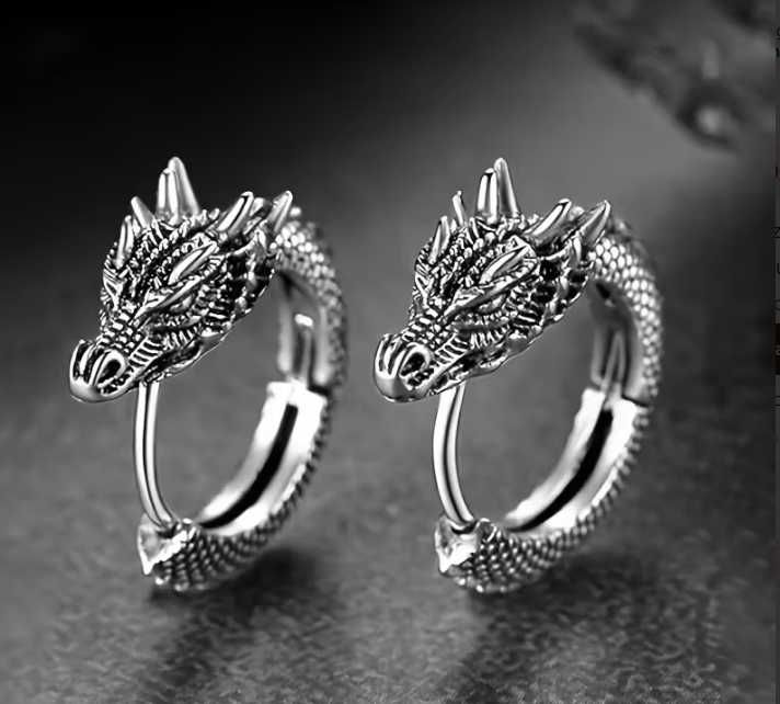 Kolczyki z motywem smoka