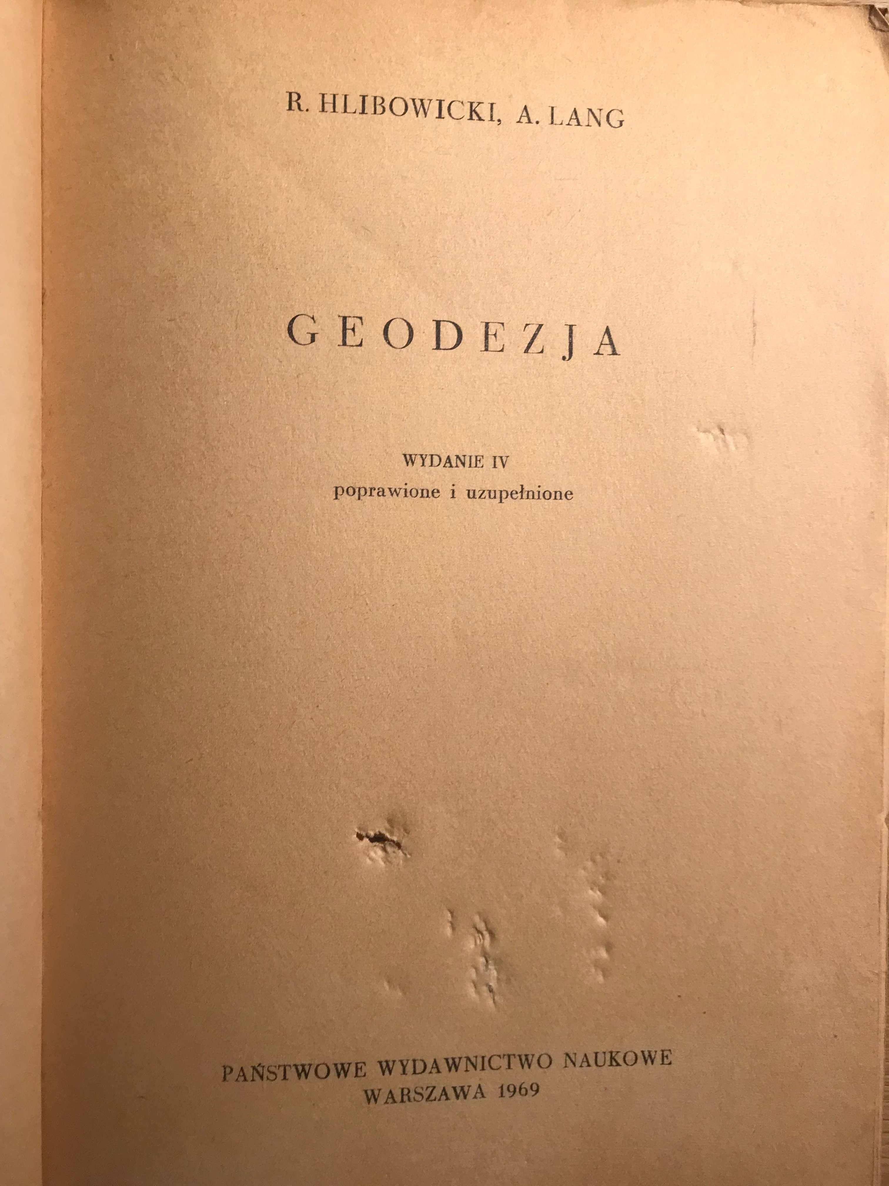 Geodezja Hlibowicki Lang Wydanie 4 1969 r.