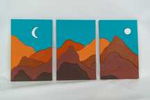 Quadros 3D de madeira paisagem 4
