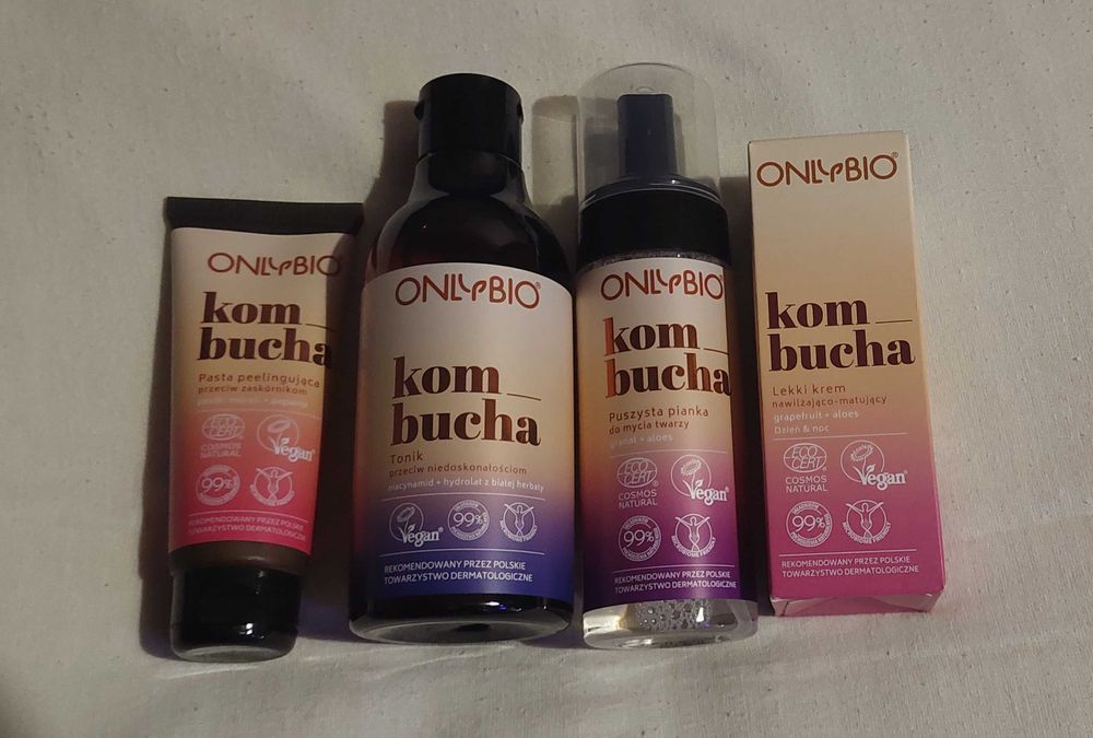 Zestaw 4 kosmetyków do pielęgnacji twarzy OnlyBio Kombucha