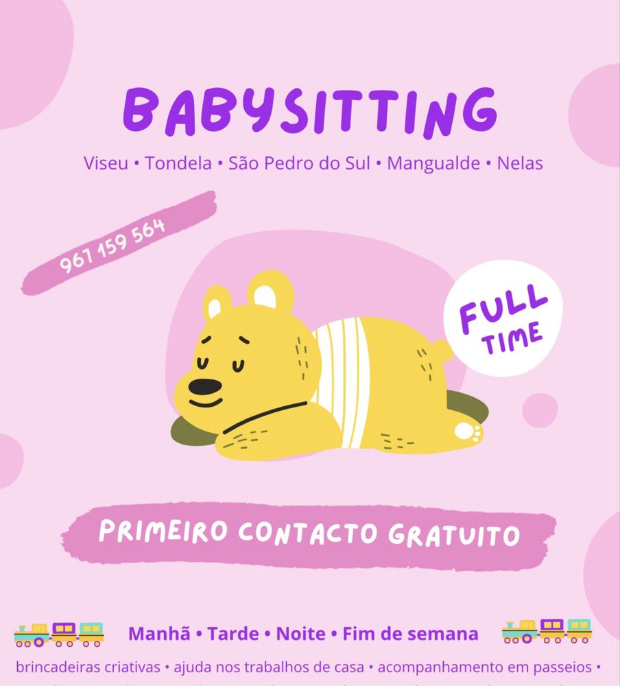 Babysitting Viseu, Sao Pedro do Sul, Mangualde, Nelas, Tondela