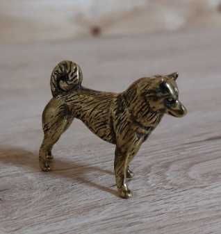 в коллекцию лайка хаски собака латунь фигурка статуэтка латунная