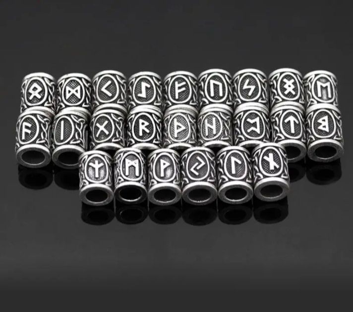 Бусины. Скандинавские руны. Набор 24 шт