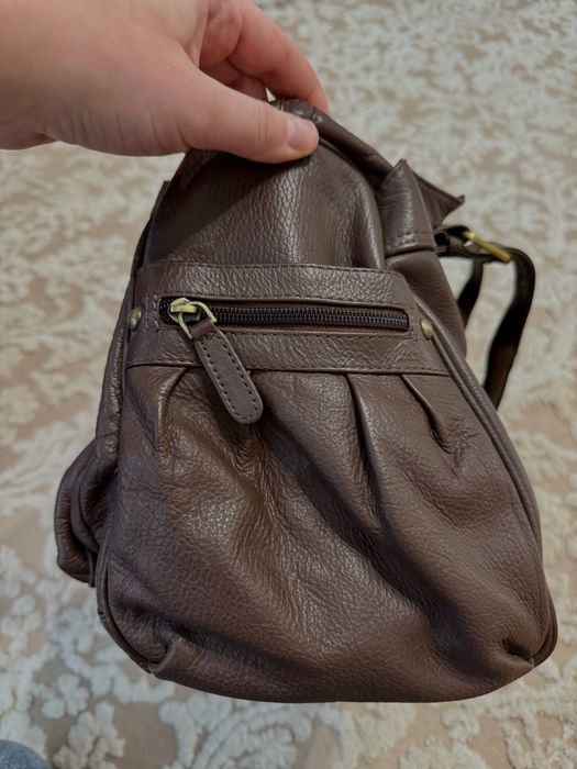 Сумка велика шкіряна коричнева Tommy&Kate