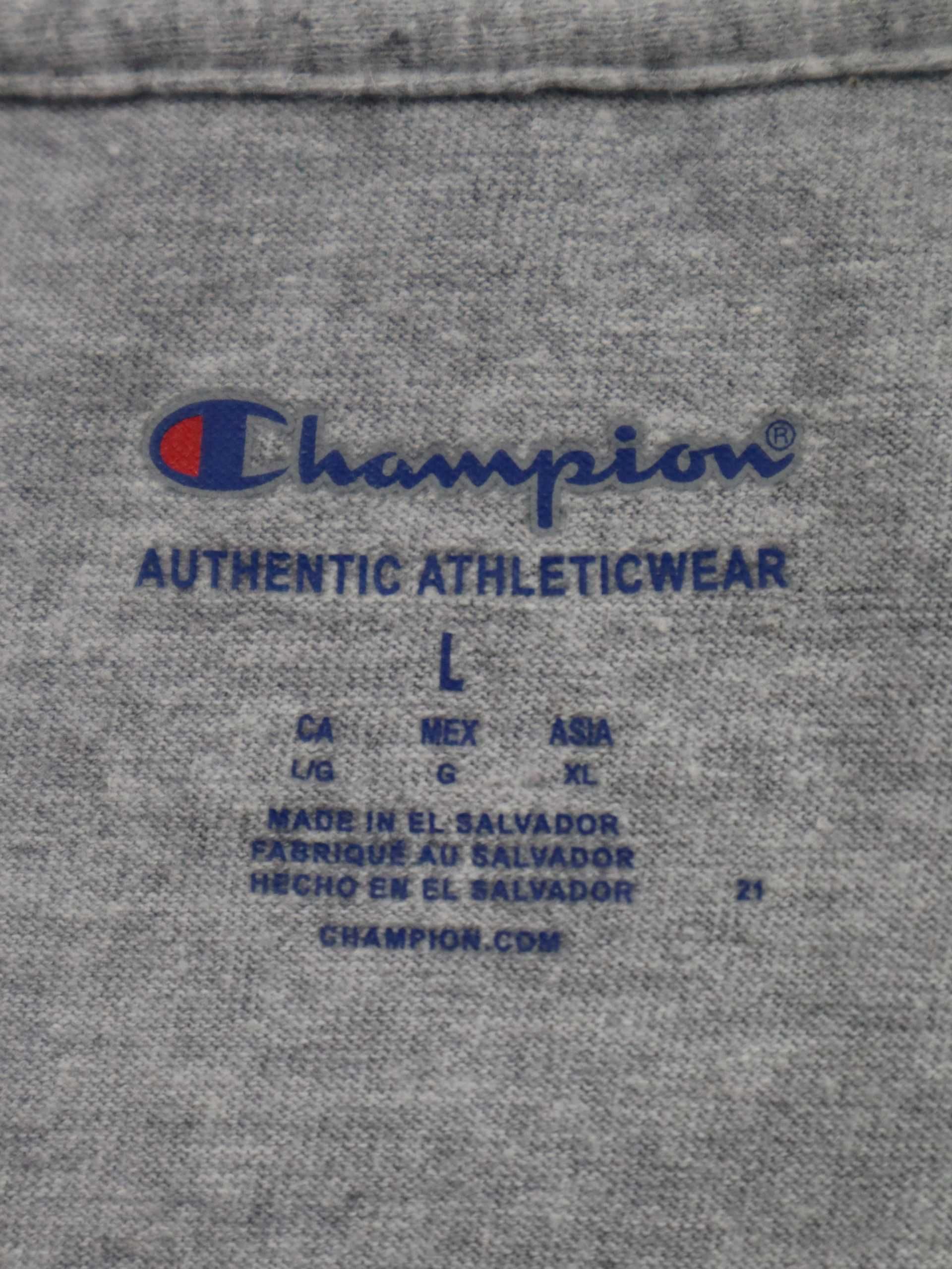 Champion Grey Tshirt tee szara koszulka z krótkim rękawem z logo