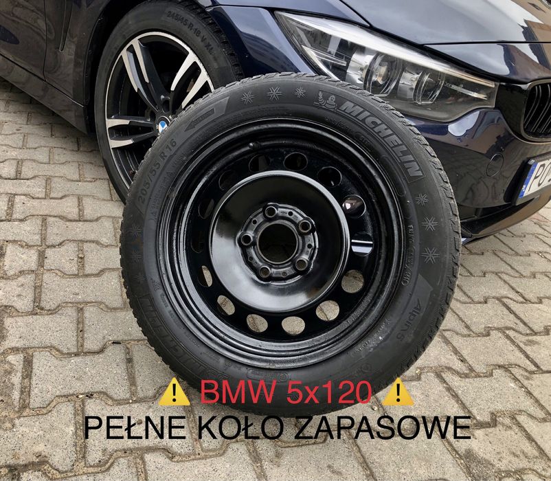 Koło zapasowe BMW 5x120 oem 16 cali cent 72.6 205 55 r16 MICHELIN M+S