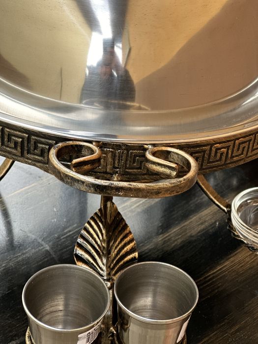 Садж для шашлыка Люкс греция с соусницами и рюмками 36 см