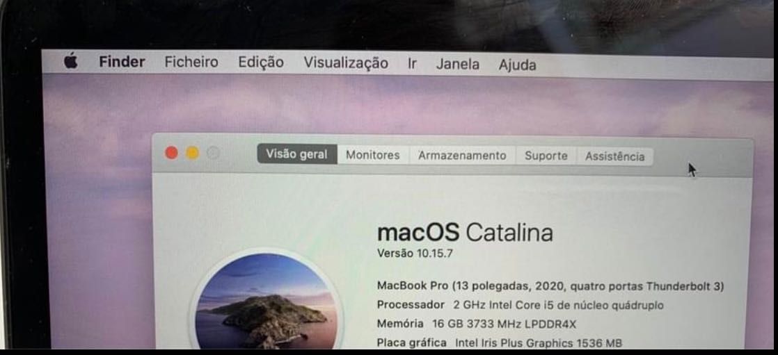 MACBOOK PRO 2020 c Touch Bar 13” i5 2Ghz até 3,8Ghz, 1TB SSD COMO NOVO