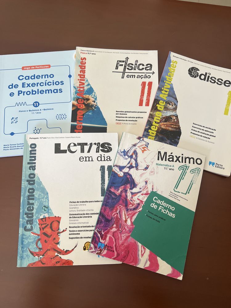 Cadernos de atividades de 5 disciplinas do 11 ano