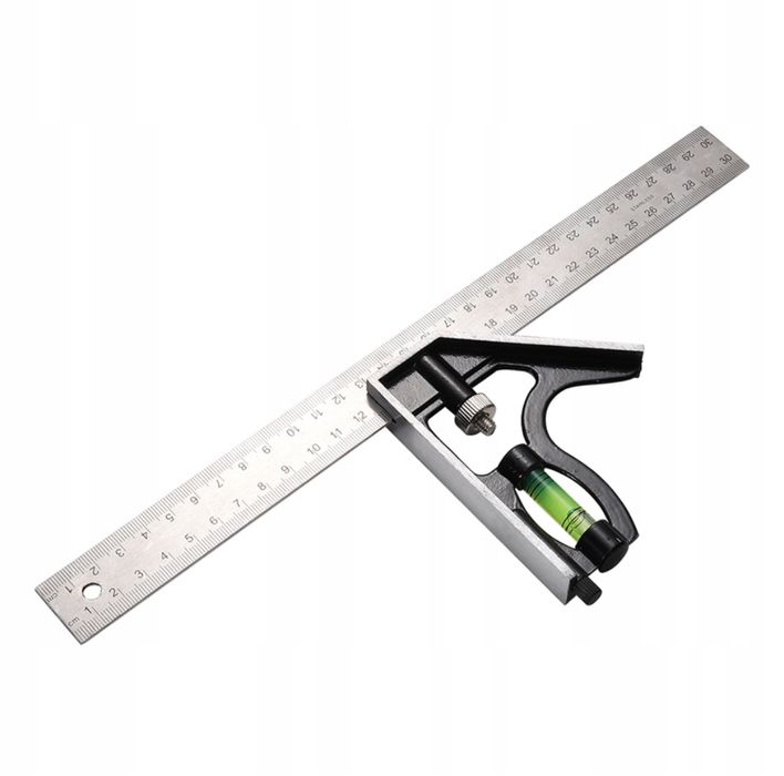 Profesjonalny Kątownik Stolarski z Poziomicą i Ołówkiem 300mm