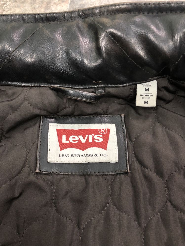 Куртка шкірянка мотоциклетна Levi's men dark/brown racer/biker jacket