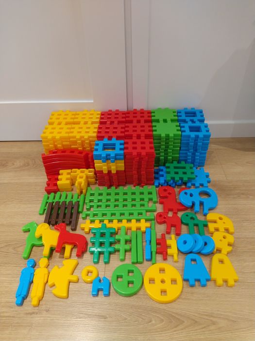 Wielki zestaw klocki konstrukcyjne Marioinex Duże Waffle 195 elementów