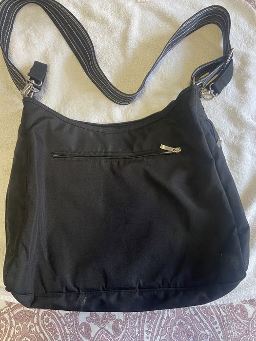 Baby diaper bag in black colour.