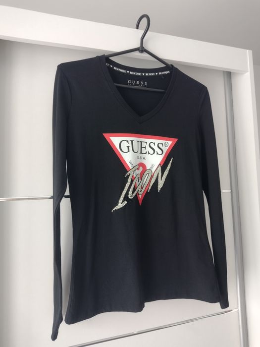 Czarna bluzka Guess Icon rozmiar M