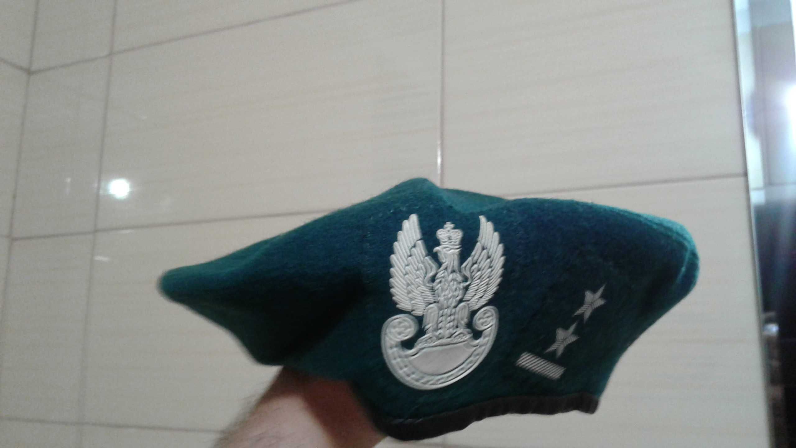 Beret Zielony Wojsk Lądowych - dystynkcja Wojskowa podporucznik.