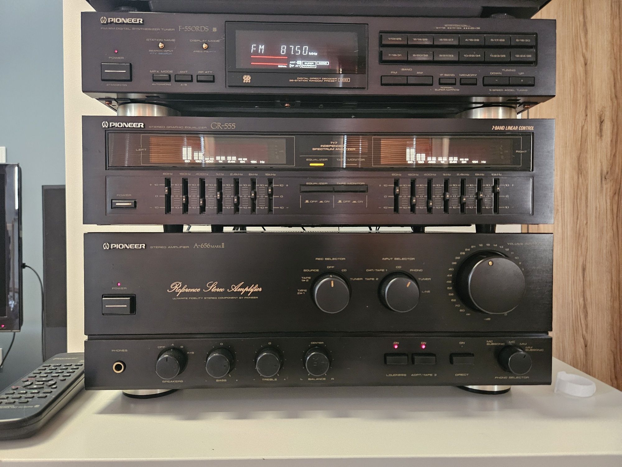 Zestaw Pioneer A-656, GR-555, PD-7100, minidisc, wieża, segment,bolero
