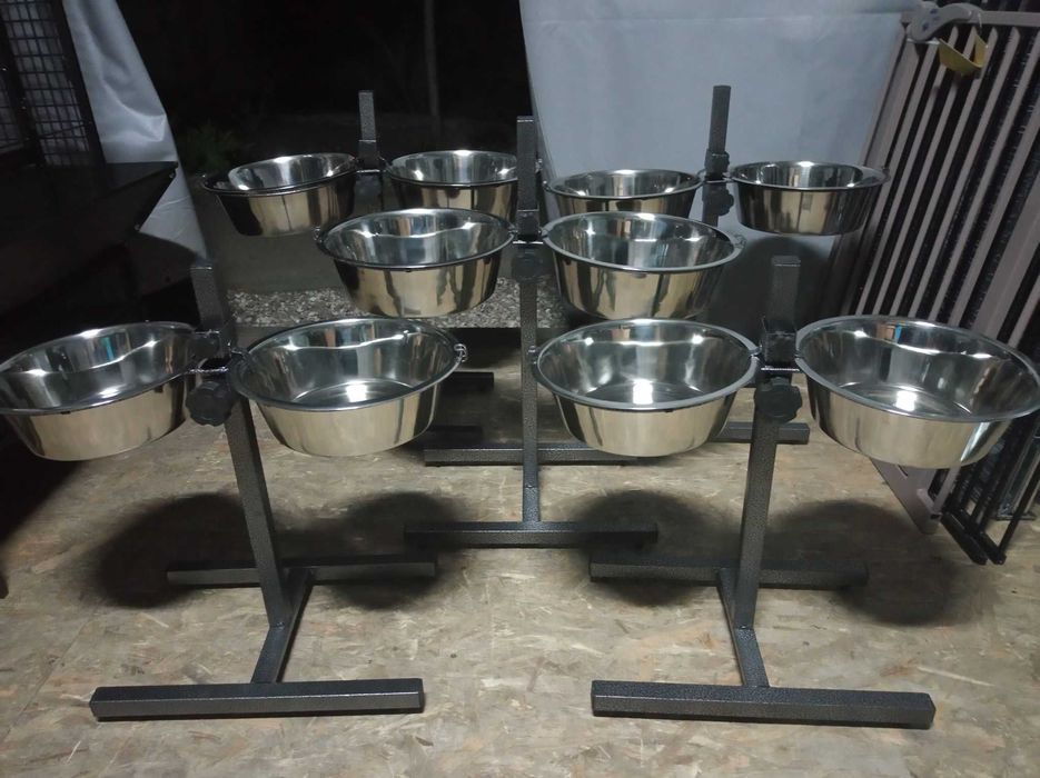 Zestaw misek ze stali nierdzewnej dla psów 1,8 L + stojak