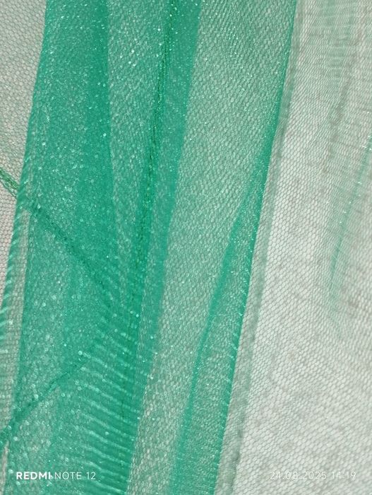 Шарф шадь фатинова перламутрова м'ята 1,80х45см