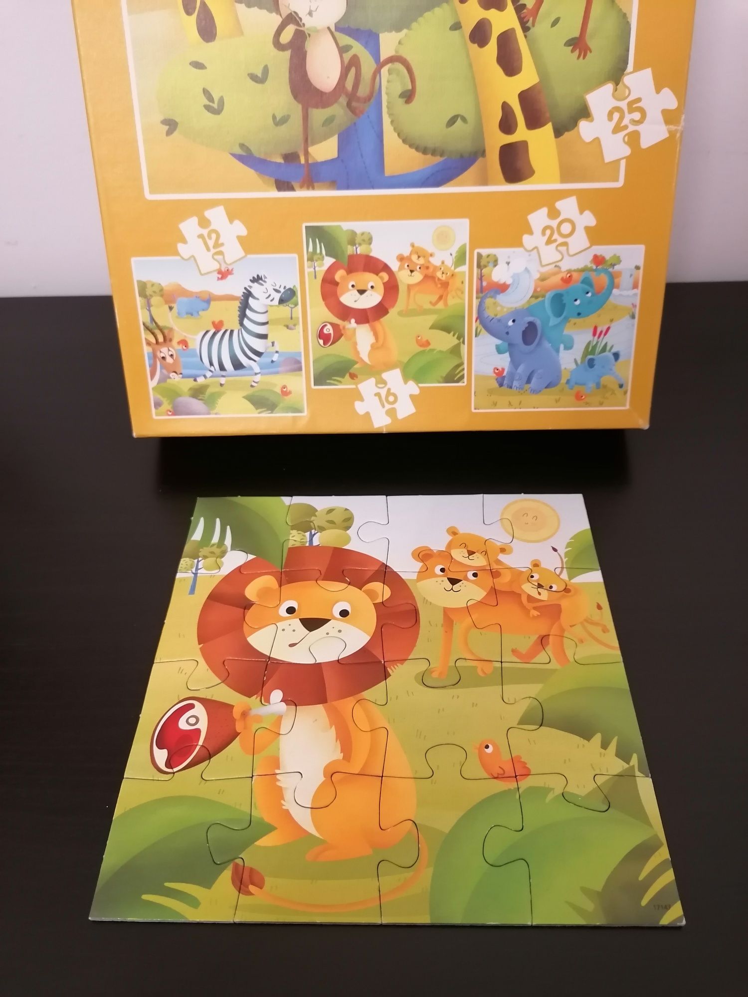 Conjunto 4 puzzles progressivos animais selvagens