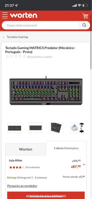 Teclado matrix predator