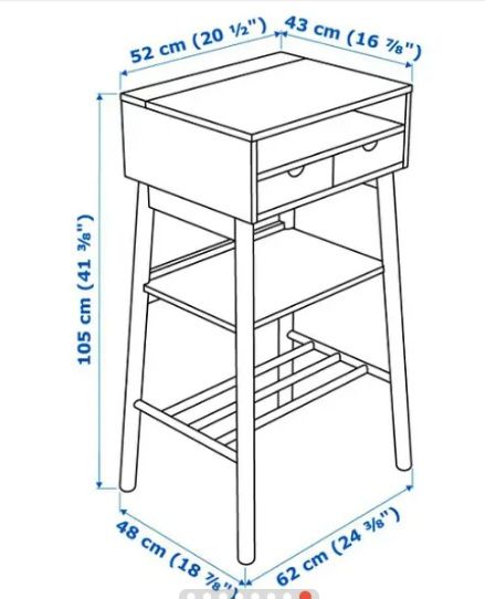IKEA KNOTTEN стол для ноутбука Белая береза