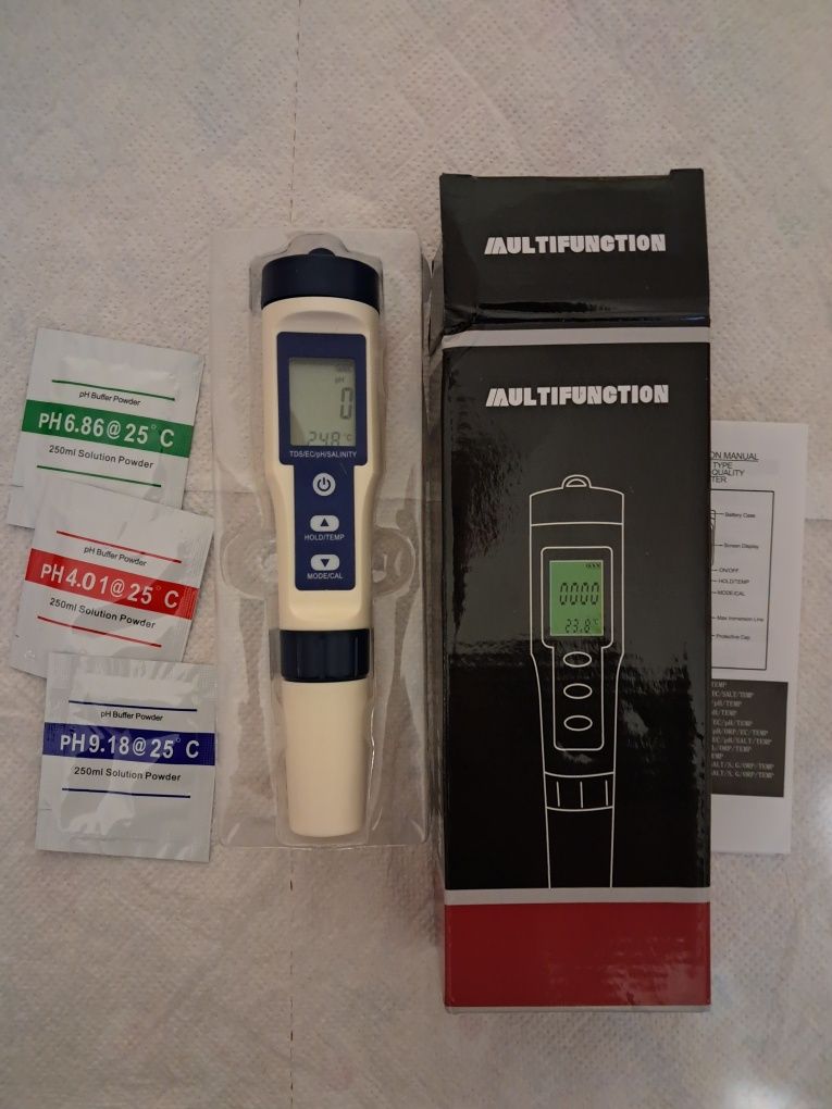 Аналізатор води EZ9909 5 в 1 TDS/EC/PH/Saliinity Temp