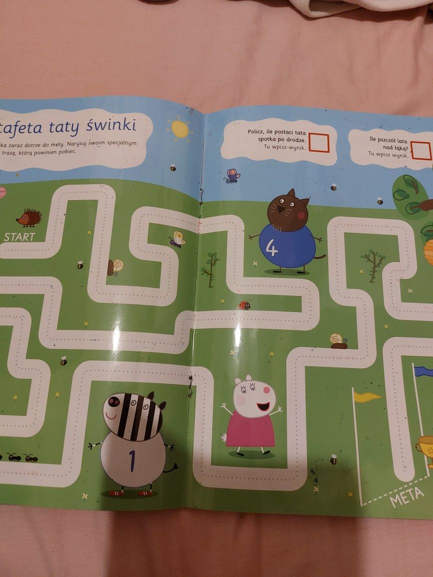 Książeczka z Peppa Pig do ćwiczeń pisania pisakiem zmazywalnym, rysoow