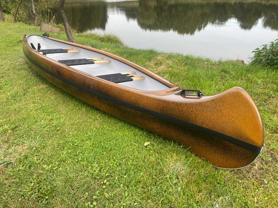 Łódka Kajak Kanu Kanadyjka pod silnik MOTO INDIAN 420 PRZYPALANY BRĄZ