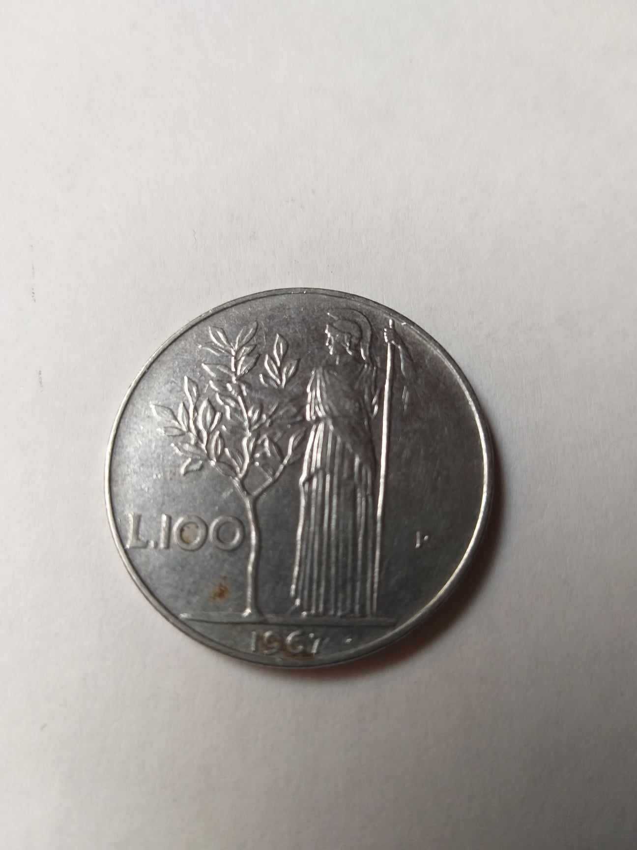 Moeda de 100 Liras de 1967