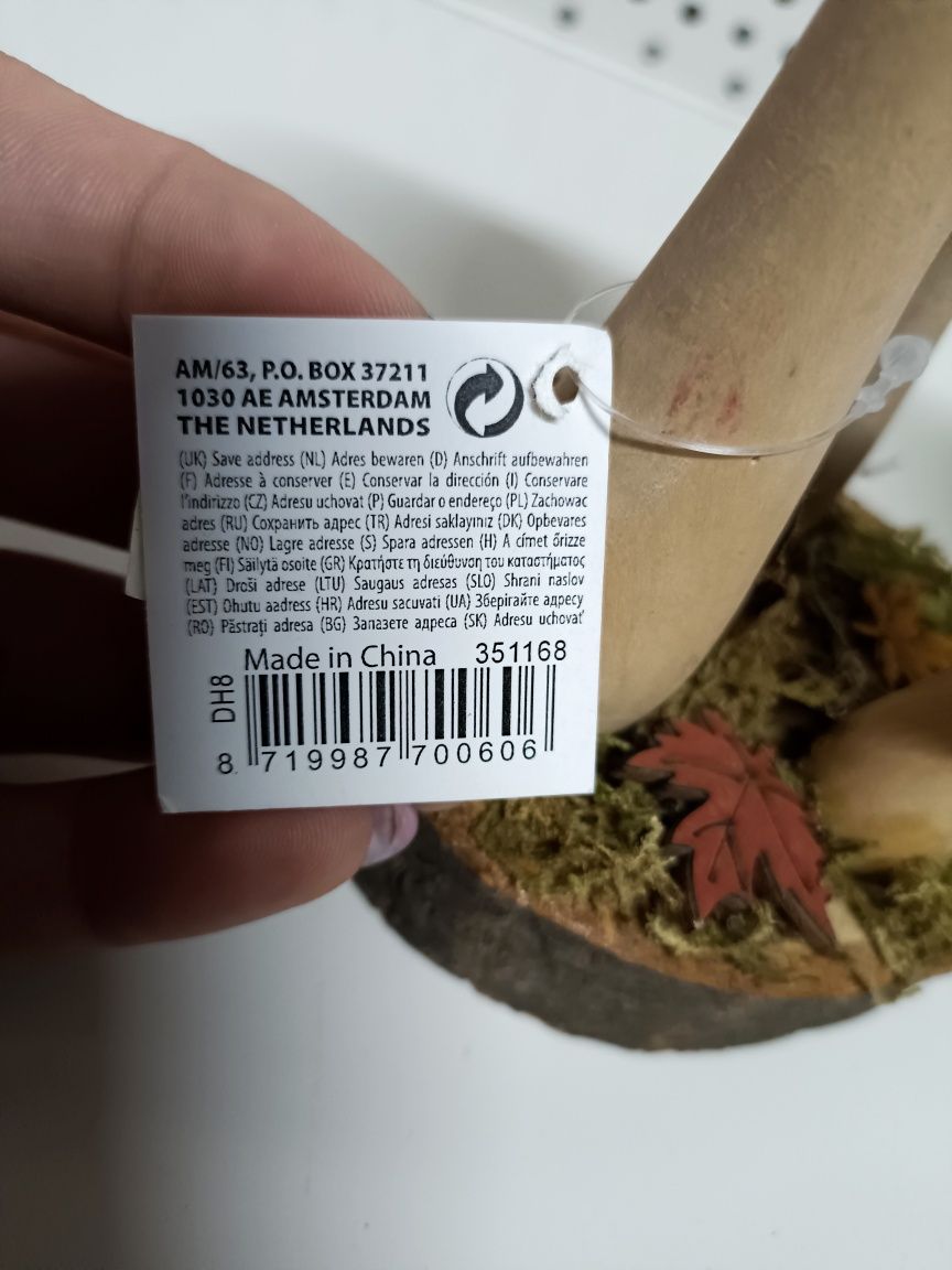 Dekoracja jesienna drewniane grzybki