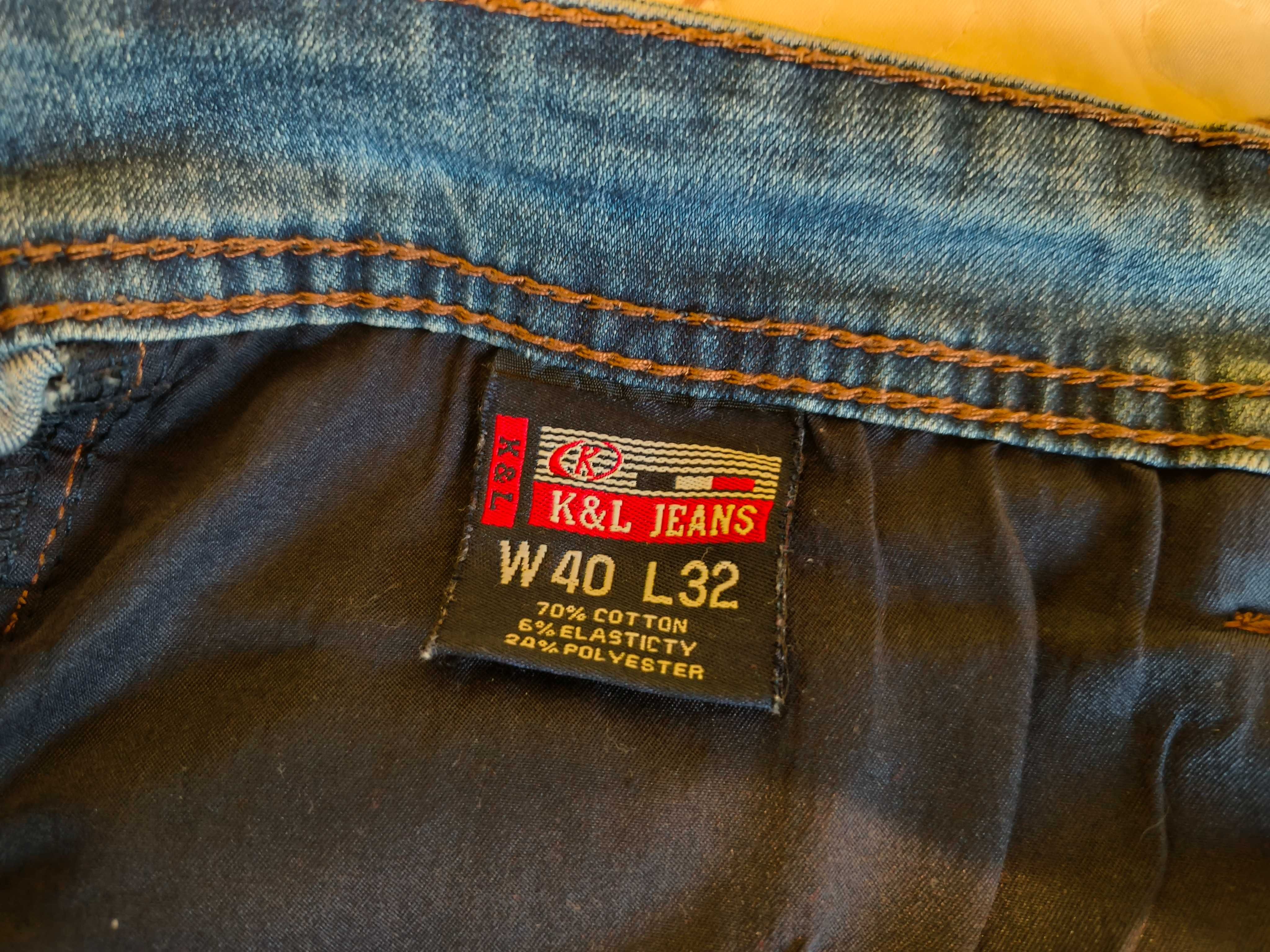 Shorty spodenki jeansowe męskie W40 L32 K&L Jeans niebieskie