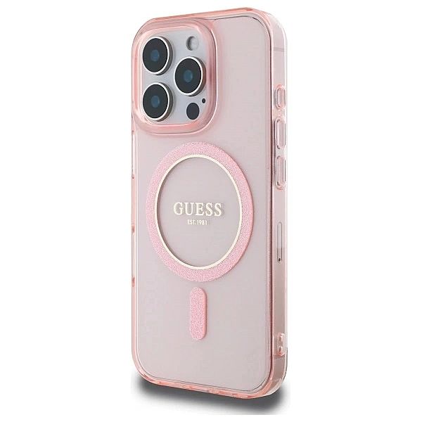 Guess GUHMP16LHFGEREP iPhone 16 Pro 6.3" różowy/pink hardcase IML Glit