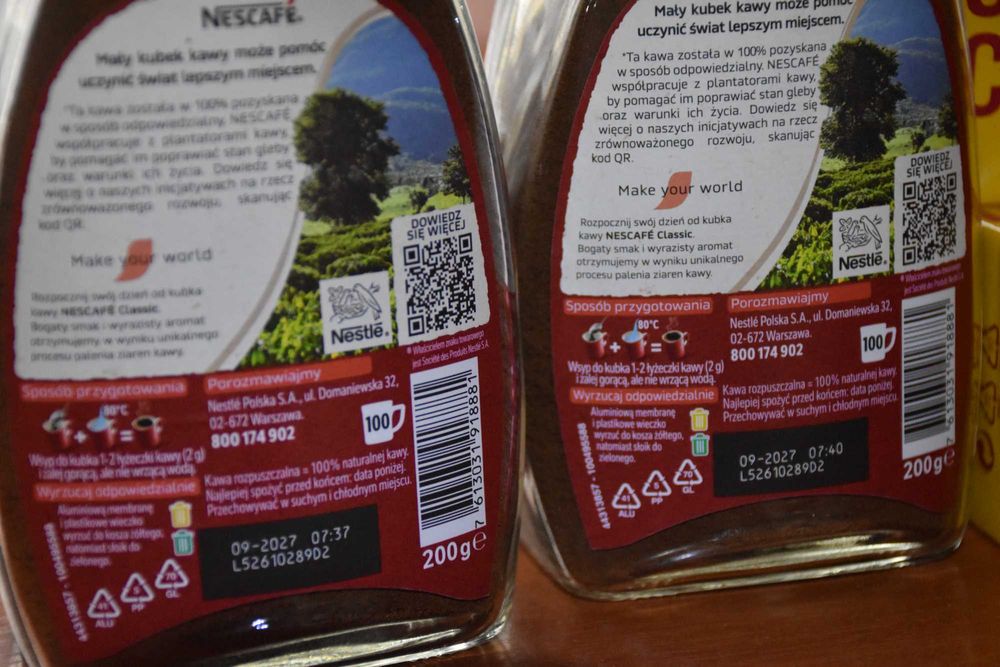 Kawa  10 sztuk, 5x Nescafe Classic 200g 5x Eduscho 500g