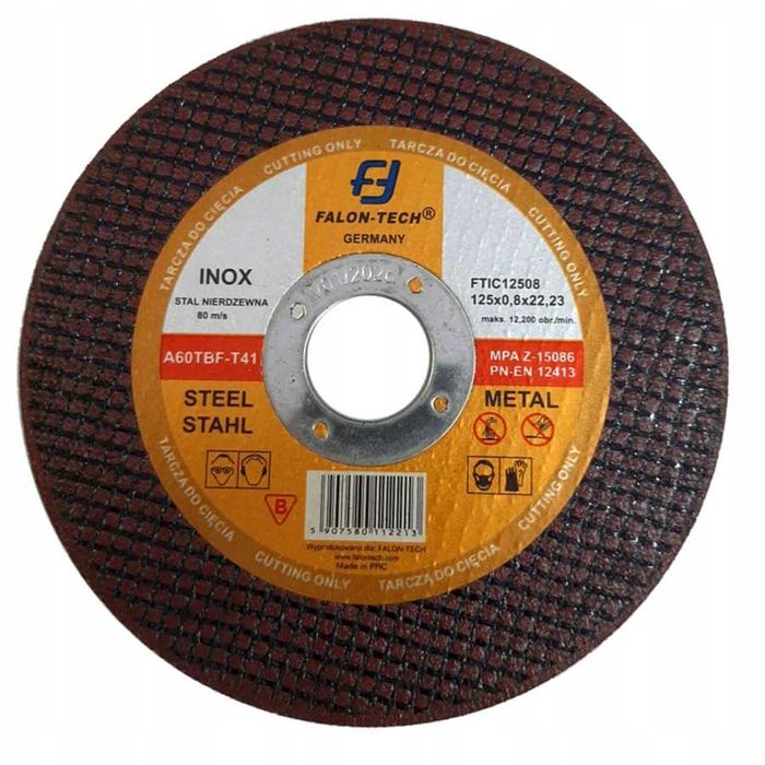 Tarcza Do Cięcia Stali Metalu Falon-tech 125mm X 0,8mm Inox Szlifierki