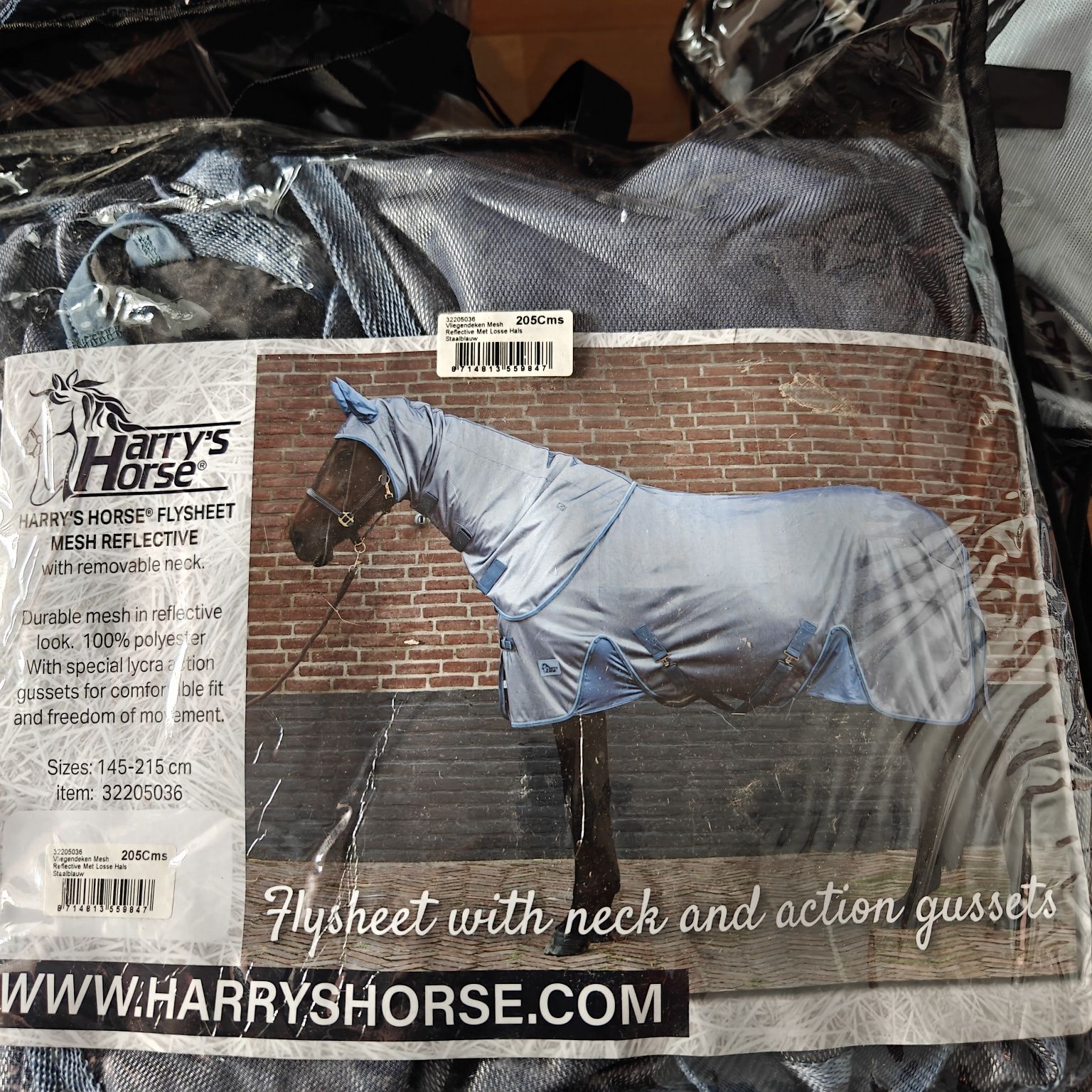 Nowa derka siatkowa Harry's Horse 130cm jasnoniebieska