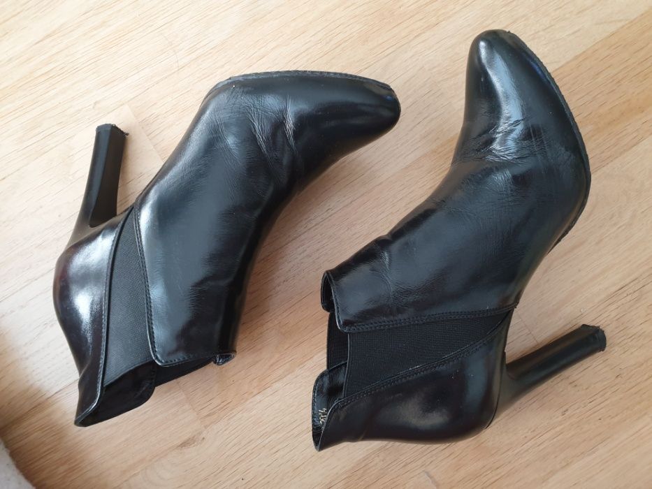 Czarne skórzane botki Visconi, r. 35