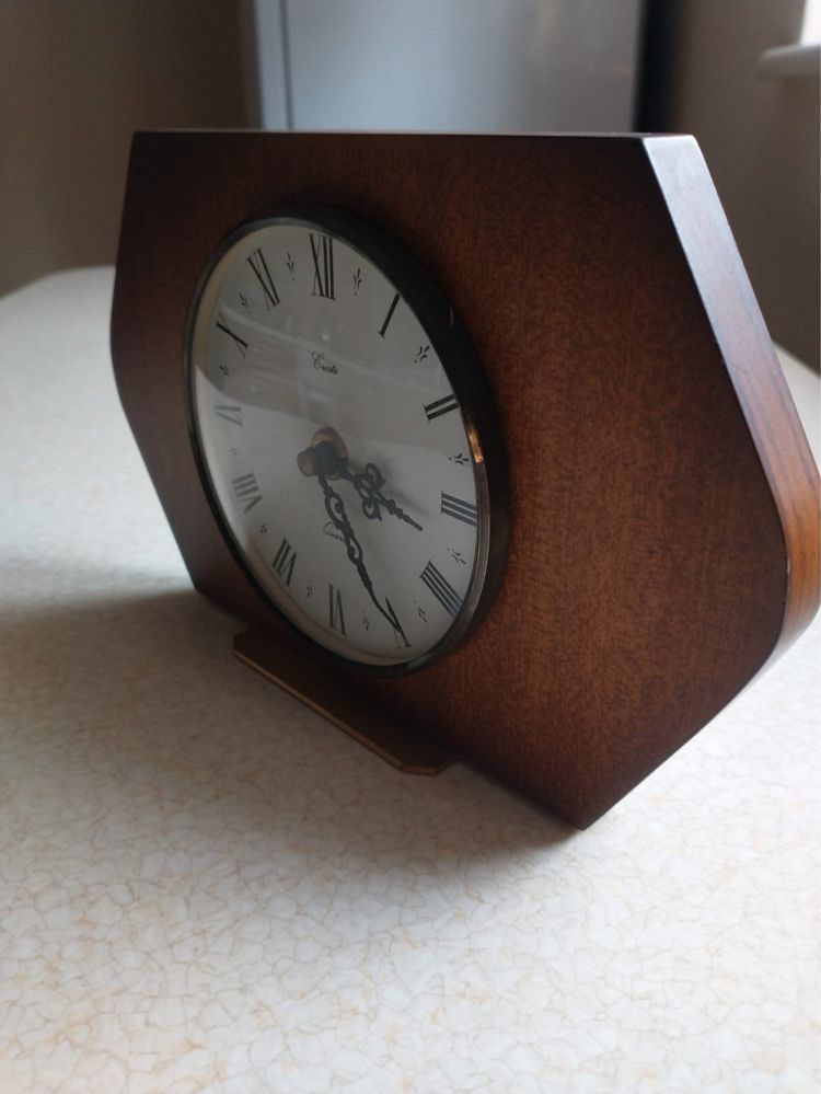 Zegar drewniany mosiężny 23 cm szerokości