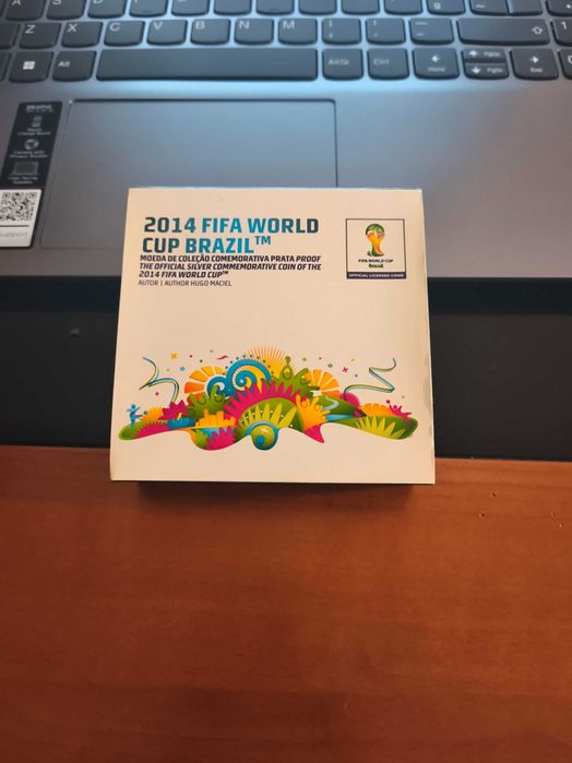 moeda 2,5€ prata proof mundial 2014  Brasil