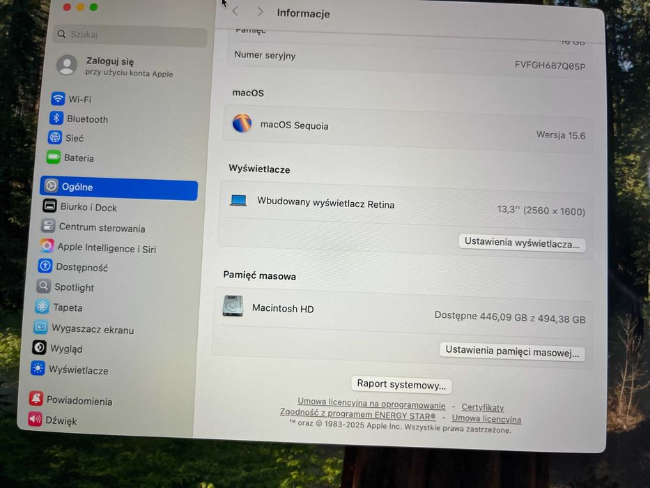 Laptop Apple Macbook PRO 13'' 2020 A2338 M1 8core 16/512GB FV23%