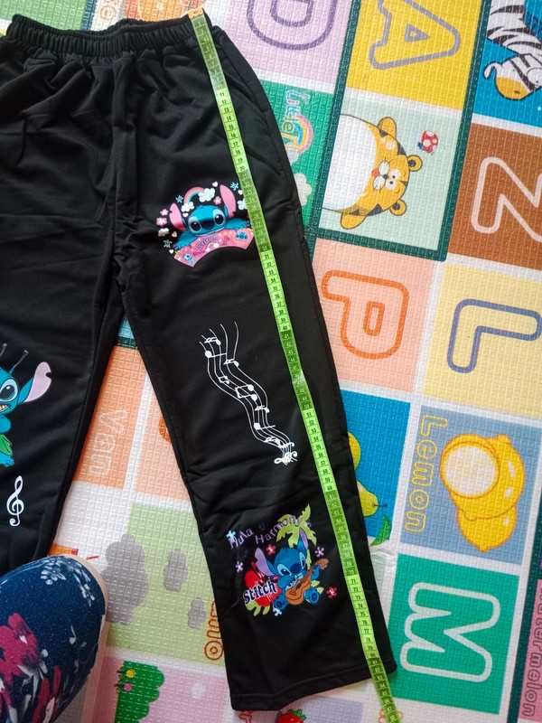 Nowe spodnie dziewczęce dresowe Stich
