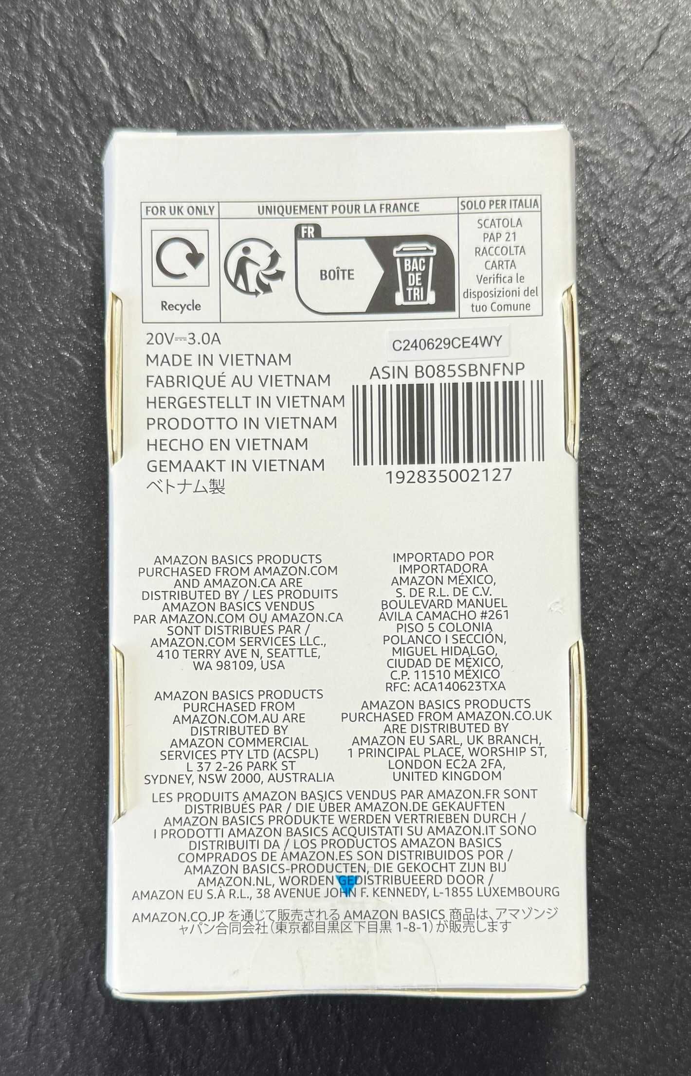 Kabel USB typ C - USB typ C Amazon 1,8 m