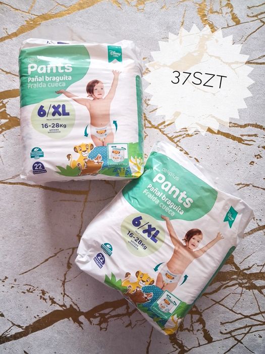 Pieluchomajtki pantsy pants 37szt 6 XL 16-28kg deliplus disney