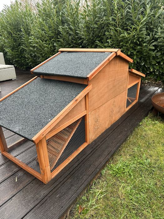 Drewniany kurnik / domek dla kur lub królików z wybiegem