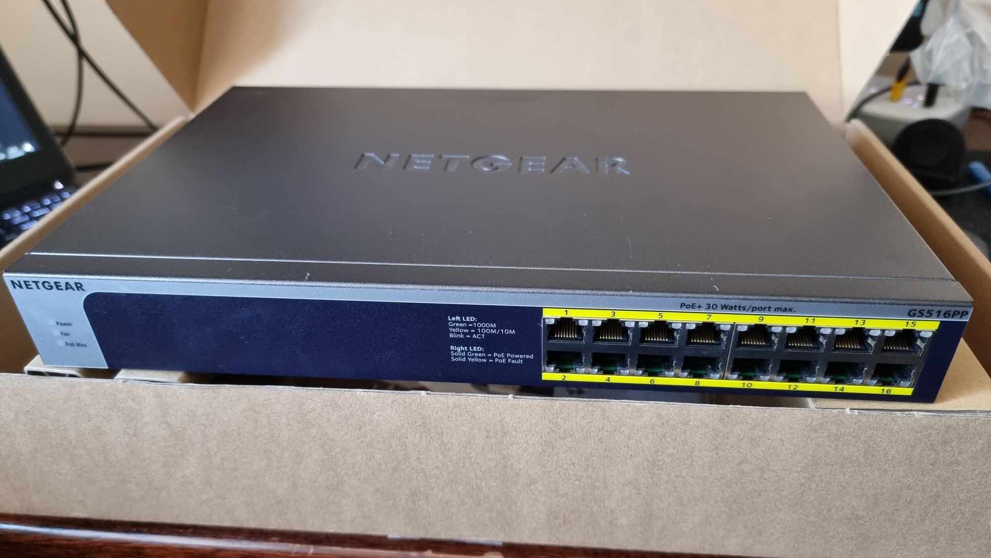 Profesjonalny Switch sieciowy NETGEAR GS516PP, GWARANCJA