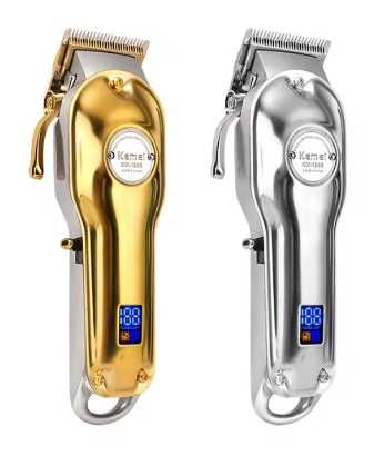 Aparador de Cabelos Kemei Clipper KM-1986 Dourado e Prateado *NOVO*