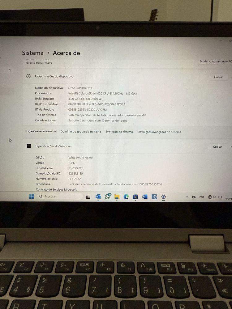 Computador portátil Lenovo 60gb
