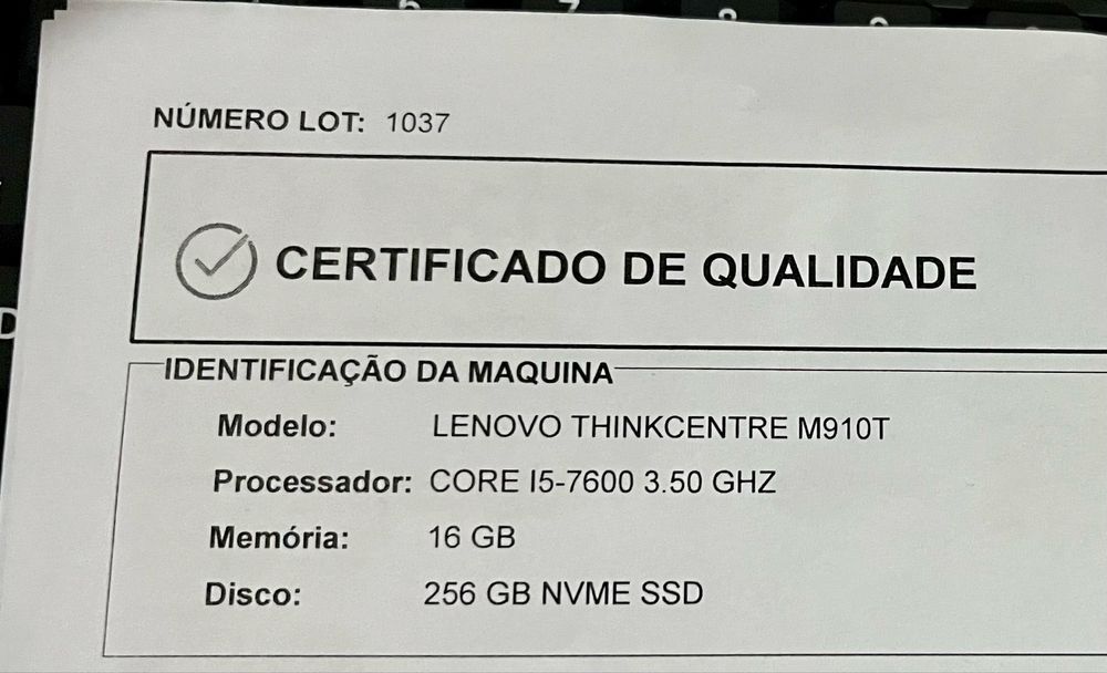 Pc lenovo thinkcenter i5-7600