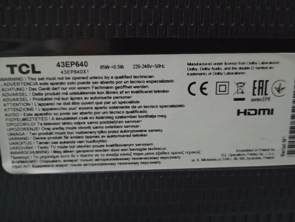 50€ TV LCD ULTRA HD 4K 43 polegadas com ecrã partido entrego em Rio t