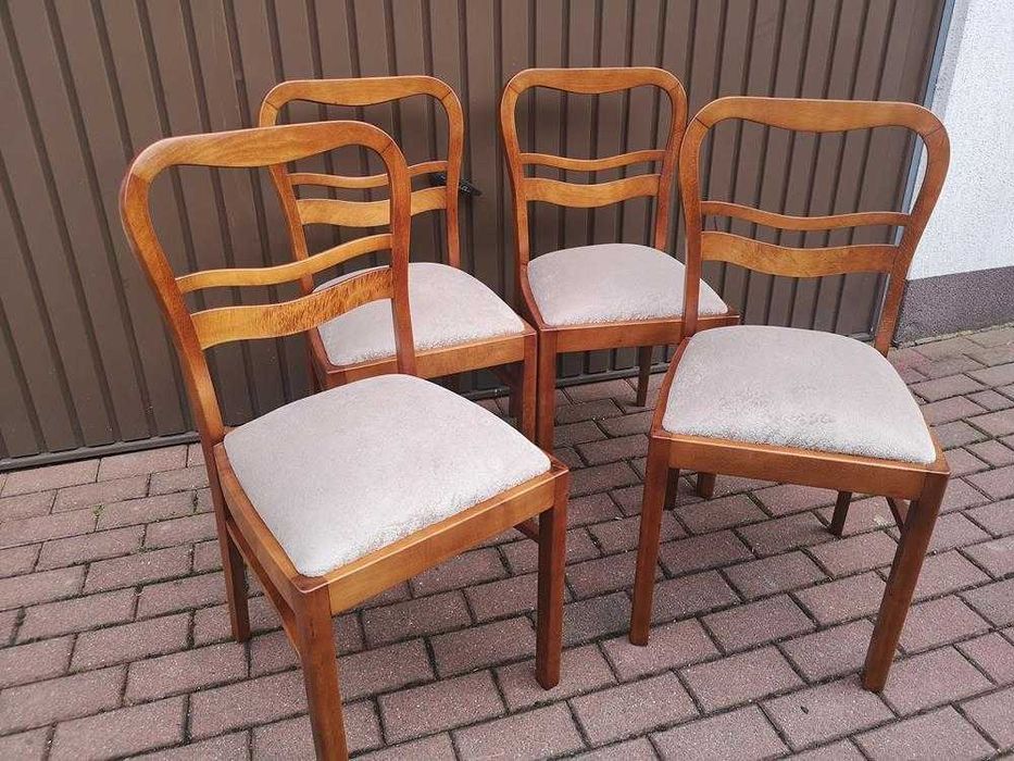 Krzesła ART-DECO Stare Antyk Komplet 4 Sztuki Po Renowacji.